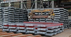 Hot ingots in a steel plant, closeup. Hot ingots in a steel plant, closeup.