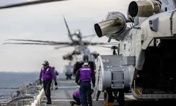 Sailors refuel a CH-53K King Stallion assigned to U.S. Marine Heavy Helicopter Squadron (HMH) 461 during flight operations, Dec. 4, 2025. Sailors refuel a CH-53K King Stallion assigned to U.S. Marine Heavy Helicopter Squadron (HMH) 461 during flight operations, Dec. 4, 2025.