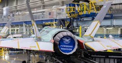 Lockheed F-35 engine installation. Lockheed F-35 engine installation.