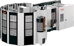 Mazak Multi-Pallet Pool (MPP) compact multi-level pallet stocker system. Mazak Multi-Pallet Pool (MPP) compact multi-level pallet stocker system.