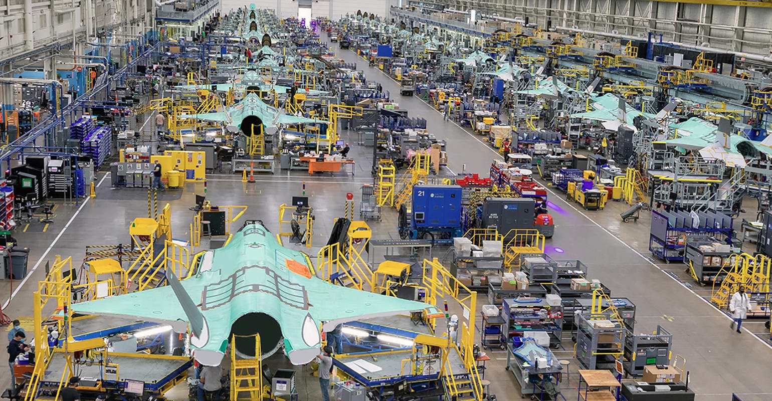 F-35 assembly at Lockheed Martin Aeronautics, Fort Worth, Tex.
