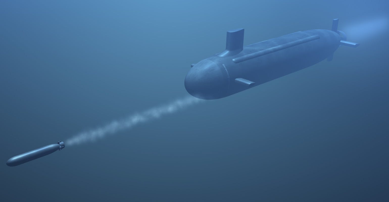 3D submarine shooting missile