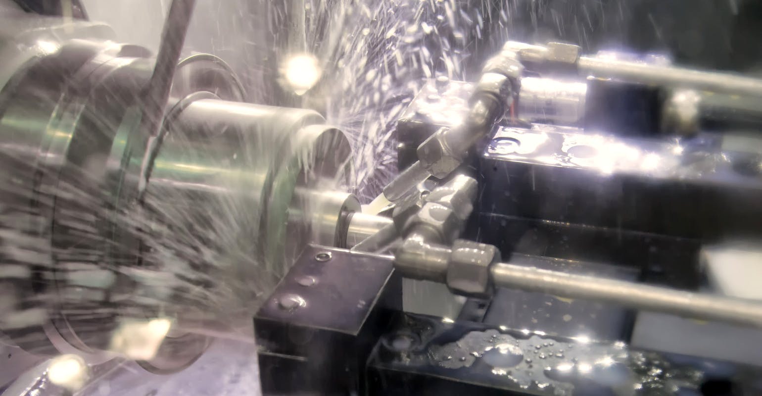 Up-close CNC milling.