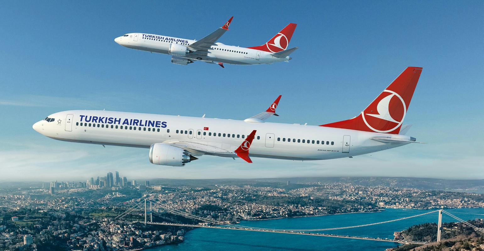 Boeing 737 MAX 8 jets illustrated in Turkish Airlines livery