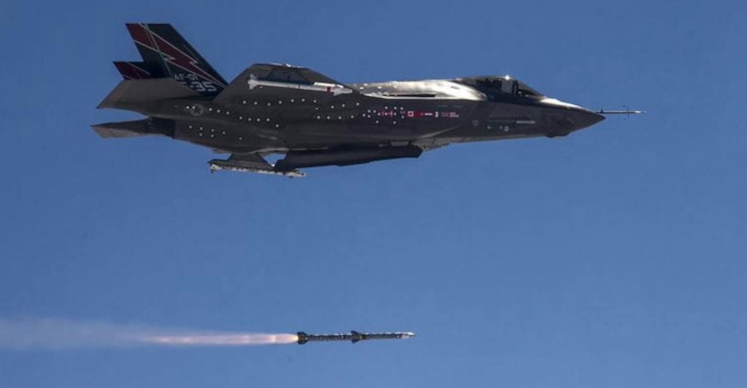 Raytheon AIM-120 missile launch.