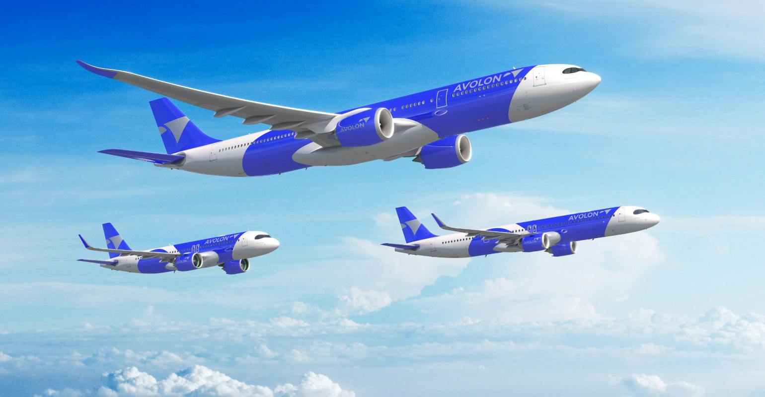 Airbus A320neo and A330neo illustrated in Avalon livery.